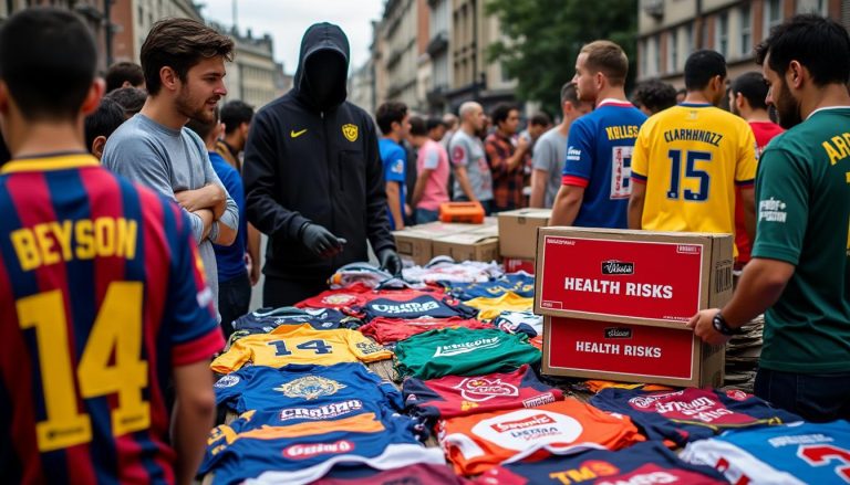 découvrez l'envers du décor des maillots de football contrefaits : enjeux économiques, risques pour la santé et liens avec la criminalité dans un dossier exclusif.