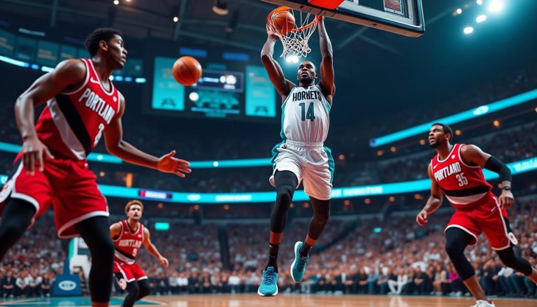 découvrez la performance impressionnante de diabaté avec un double-double qui a permis à charlotte de s'imposer face à portland lors du dernier match nba.