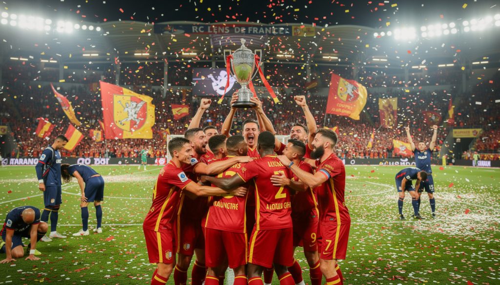 lens remporte brillamment son match contre nice en coupe de france, concluant sa saison sur une victoire éclatante et un triomphe mémorable.