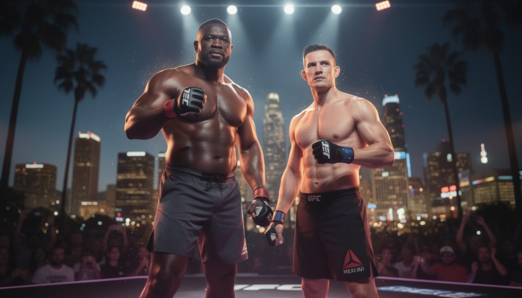 mma : ngannou et parnasse impressionnent à los angeles avec des performances éclatantes, confirmant leur statut de stars montantes du combat.