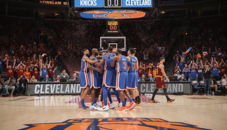 les knicks s'imposent à cleveland et se rapprochent d'une finale nba inédite depuis près de 30 ans, marquant un tournant historique pour l'équipe.