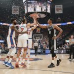 les new york knicks remportent une victoire spectaculaire contre les san antonio spurs menés par victor wembanyama lors de la finale nba.